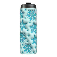 Inflated Snowflakes Puffy Tumbler: Sip in Winter