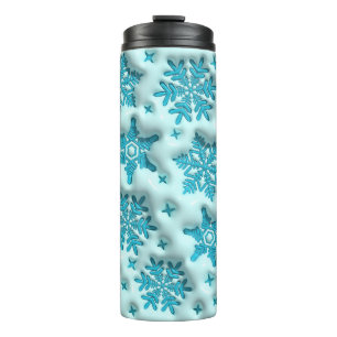 Inflated Snowflakes Puffy Tumbler: Sip in Winter  Thermal Tumbler