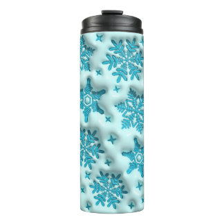 Inflated Snowflakes Puffy Tumbler: Sip in Winter Thermal Tumbler