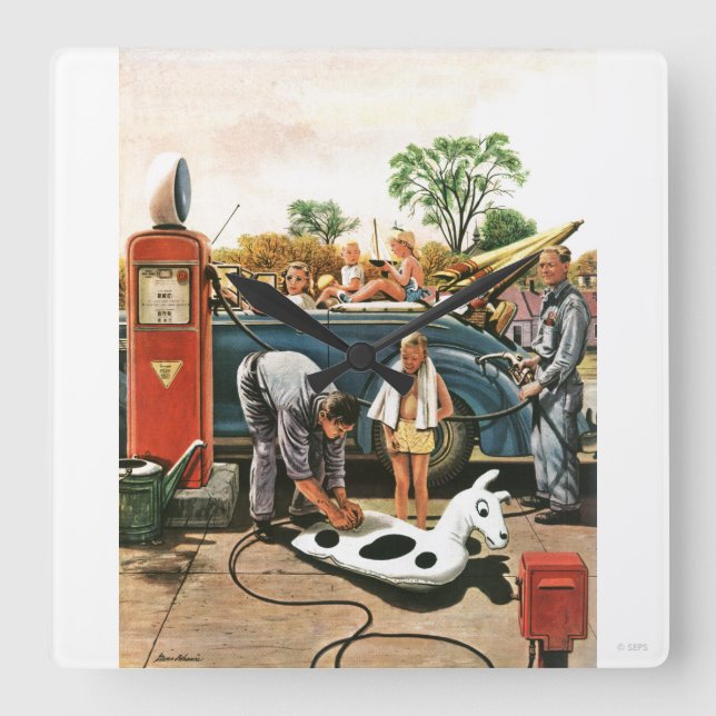 Inflating Beach Toy Square Wall Clock (Front)