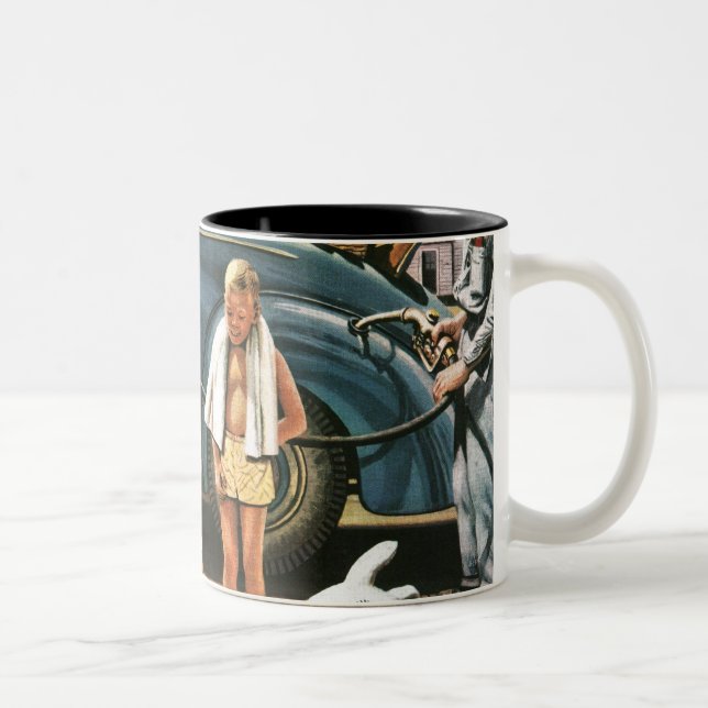 Inflating Beach Toy Two-Tone Coffee Mug (Right)