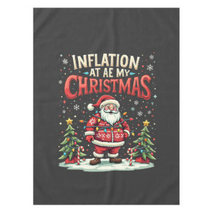 Inflation Ate My Christmas Funny Santa Economy Tablecloth