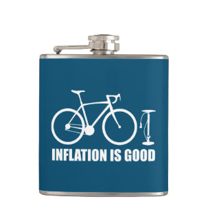 Inflation Is Good Bicycle Hip Flask