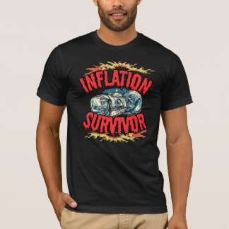 Inflation Survivor Retro Economic Humour Graphic T-Shirt