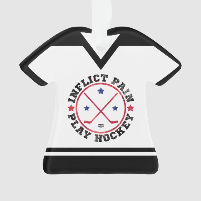 Inflict Pain Play Hockey, Customizable Jersey Ornament (Front)