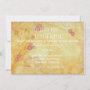 Influence asiatique faire-part de mariage Golds Ja