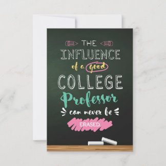 Influence of a Good College Professor Thank You Card