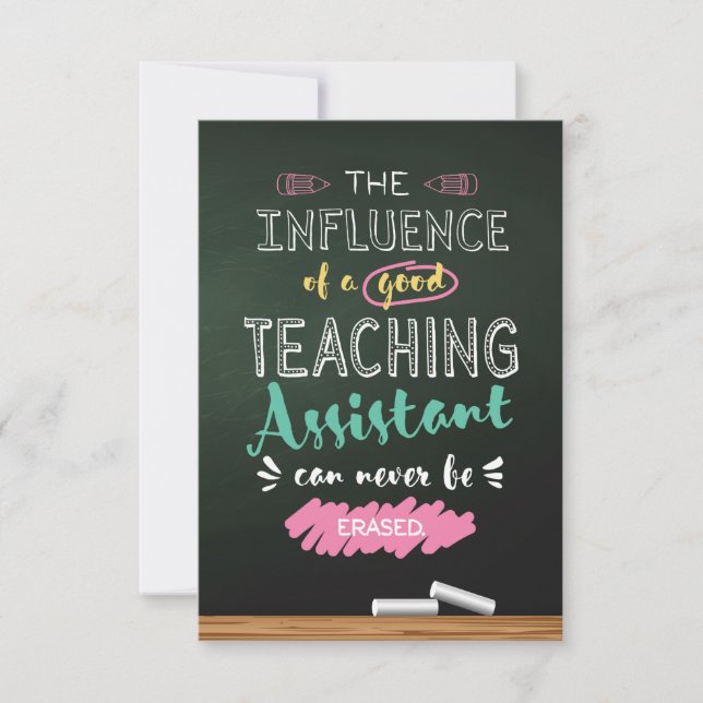 Influence of a Good Teaching Assistant Thank You Card (Front)