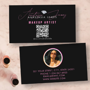 Influencer Beauty Luxury Social Media QR Code Business Card