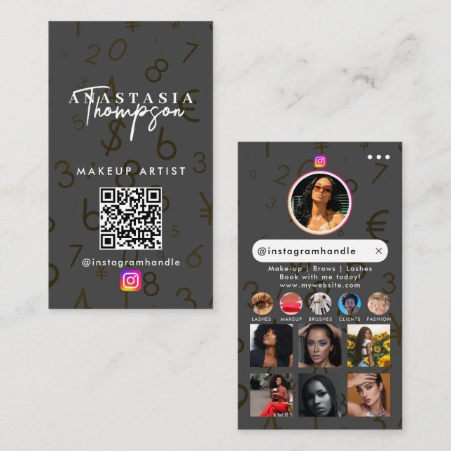 Influencer Beauty Nail Tech Social Media QR Code Business Card (Front/Back)