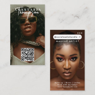 Influencer Beauty Photos Minimalist Social Media Business Card