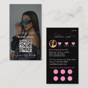 Influencer Business Grid Discount Loyalty QR Code Card