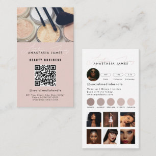 Influencer Esthetician Social Media QR Code Pink Business Card