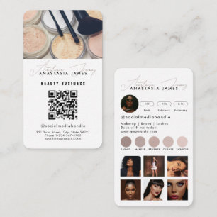 Influencer Esthetician Social Media QR Code White Business Card