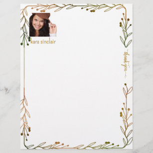  Influencer Fall Berry Vine with Your Photo Letterhead