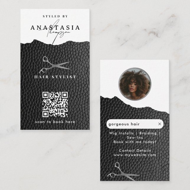 Influencer Hair Stylist Wig & Braid Stylists Business Card (Front/Back)
