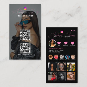 Influencer Photo Feed Grid Social Media 2 QR Codes Business Card