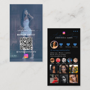 Influencer Photo Feed Grid Social Media QR Code  Business Card