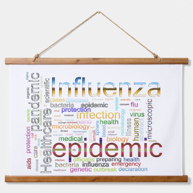influenza flu Related Text  Hanging Tapestry (Front)