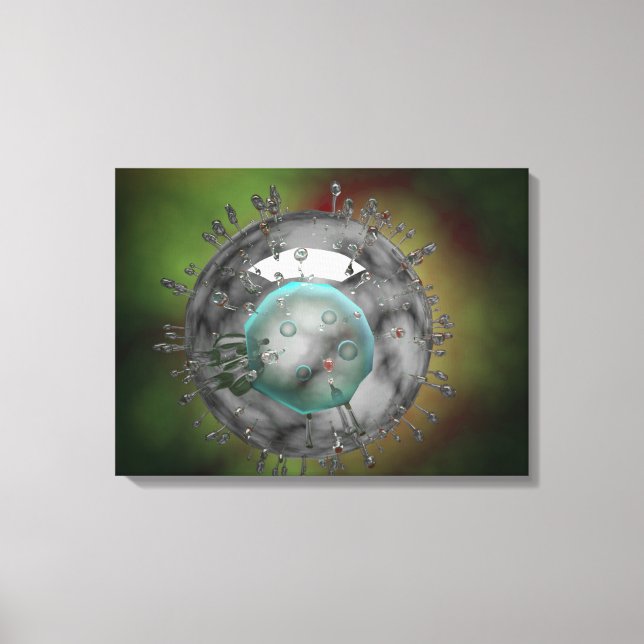 Influenza Virus, Glassy Look Canvas Print (Front)