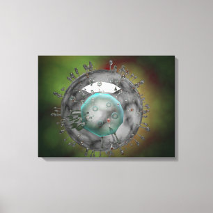 Influenza Virus, Glassy Look Canvas Print