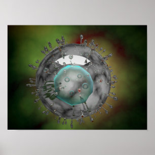 Influenza Virus, Glassy Look Poster
