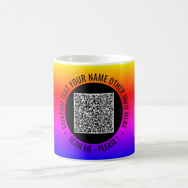 Info de numérisation de code QR et Mug de café tex (Centre)