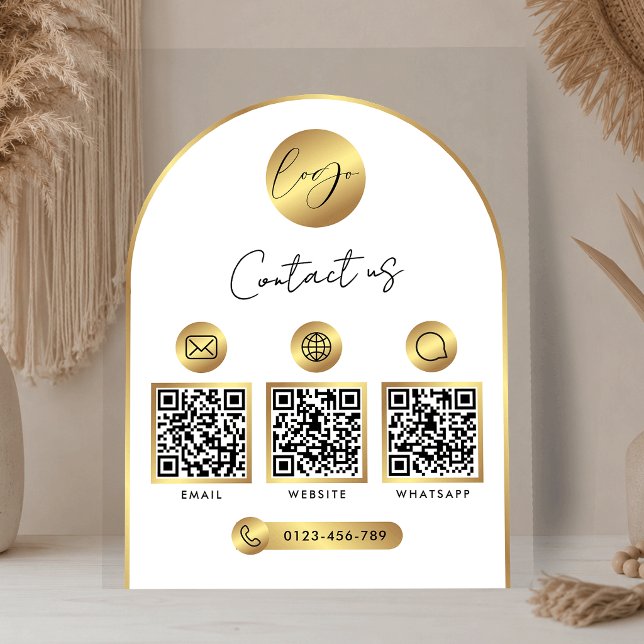 Info site Web entreprise Logo Or Code QR Clair (Créateur téléchargé)