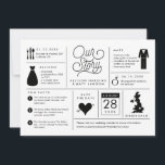 Infographic Save the Date Announcement UK<br><div class="desc">United Kingdom version! This infographic save the date features fun facts about the engaged couple so they can share their story with wedding guests. The back has a full bleed photo of the soon to be bride and groom.</div>