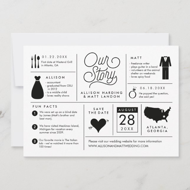 Infographic Save the Date Engagement Announcement (Front)