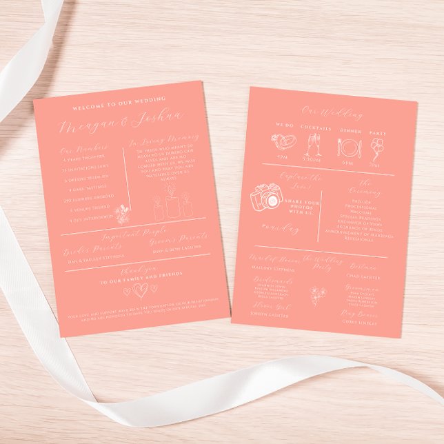 Infographie Corail moderne Programme de mariage pr (Créateur téléchargé)
