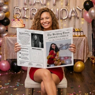 Infographie de programme d'anniversaire de journal