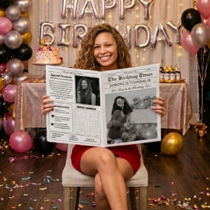 Infographie de programme d'anniversaire de journal