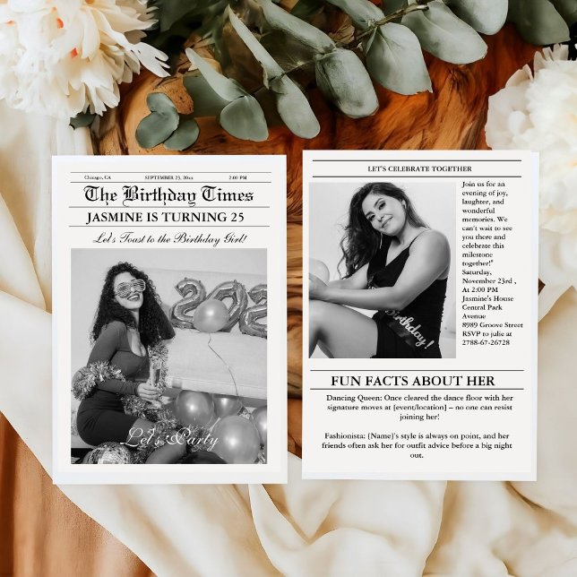 Infographie de programme d'anniversaire de journal (Créateur téléchargé)