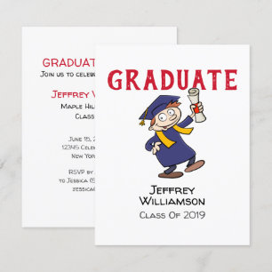 Informal Cartoon Graduation Invitation