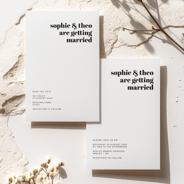 Informal Minimalist | Modern Retro Casual Wedding Save The Date (Creator Uploaded)