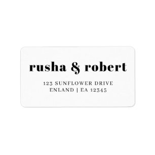 Informal Minimalist Retro Wedding Design Label