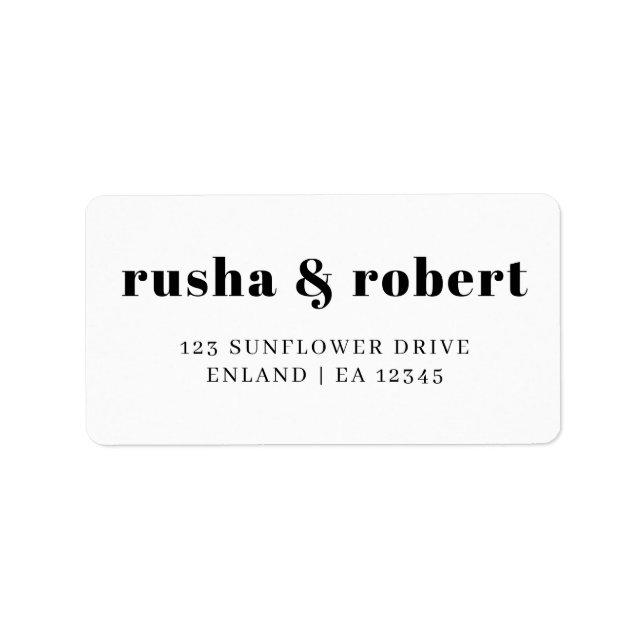 Informal Minimalist Retro Wedding Design Label (Front)