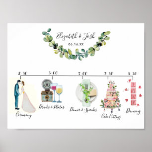 Informal Wedding Schedule Welcome Sign