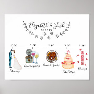 Informal Wedding Schedule Welcome Sign