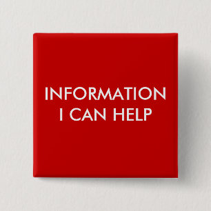 INFORMATION 2 INCH SQUARE BUTTON