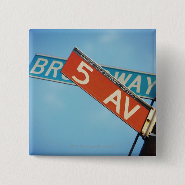 Information board in New York City 2 Inch Square Button (Front)