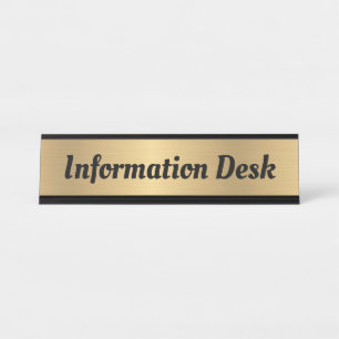 Information Desk Name Plate Sign