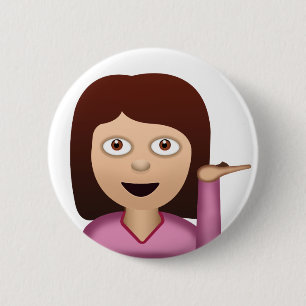 Information Desk Person Emoji 2 Inch Round Button
