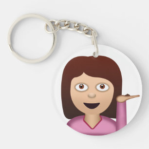 Information Desk Person Emoji Keychain