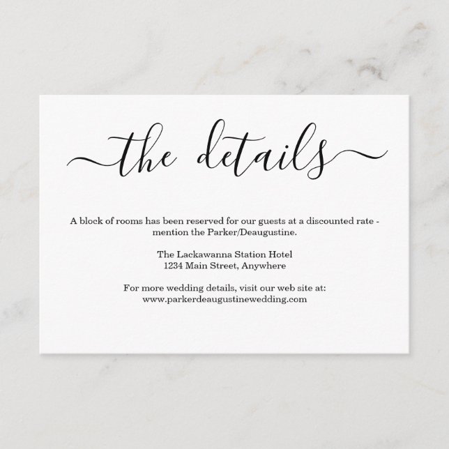 Information / Details Enclosure Card - Simple (Front)