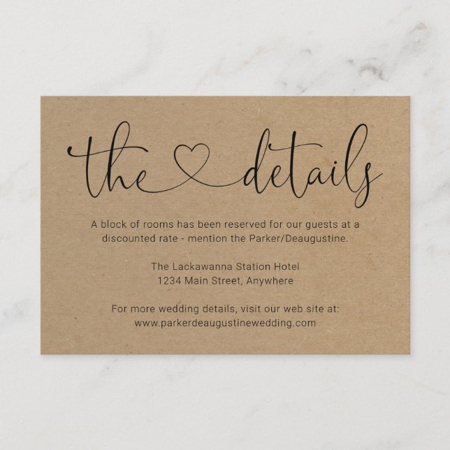 Information / Details Enclosure Card - Simple (Front)