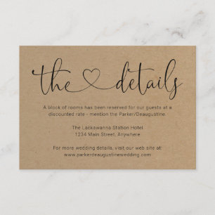 Information / Details Enclosure Card - Simple