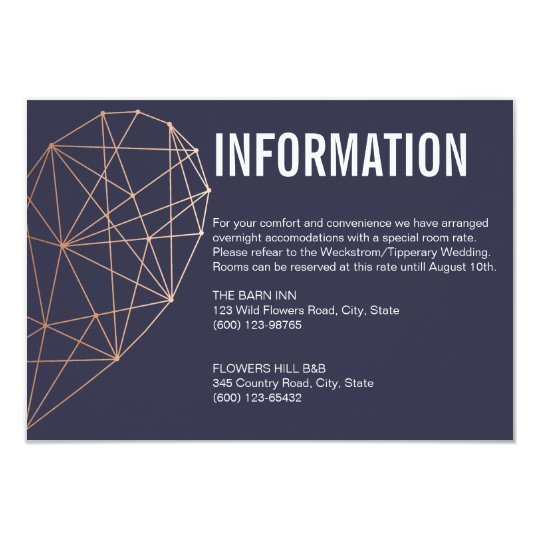 INFORMATION enclosure card | Rose Gold heart