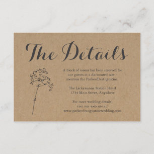 Information Enclosure Card   Rustic Kraft